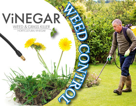 Energen Vinegar Weed Killer in barnyard area with weed suppression