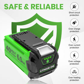 EnerMall 6.0Ah capacity powering yard work for long sessions