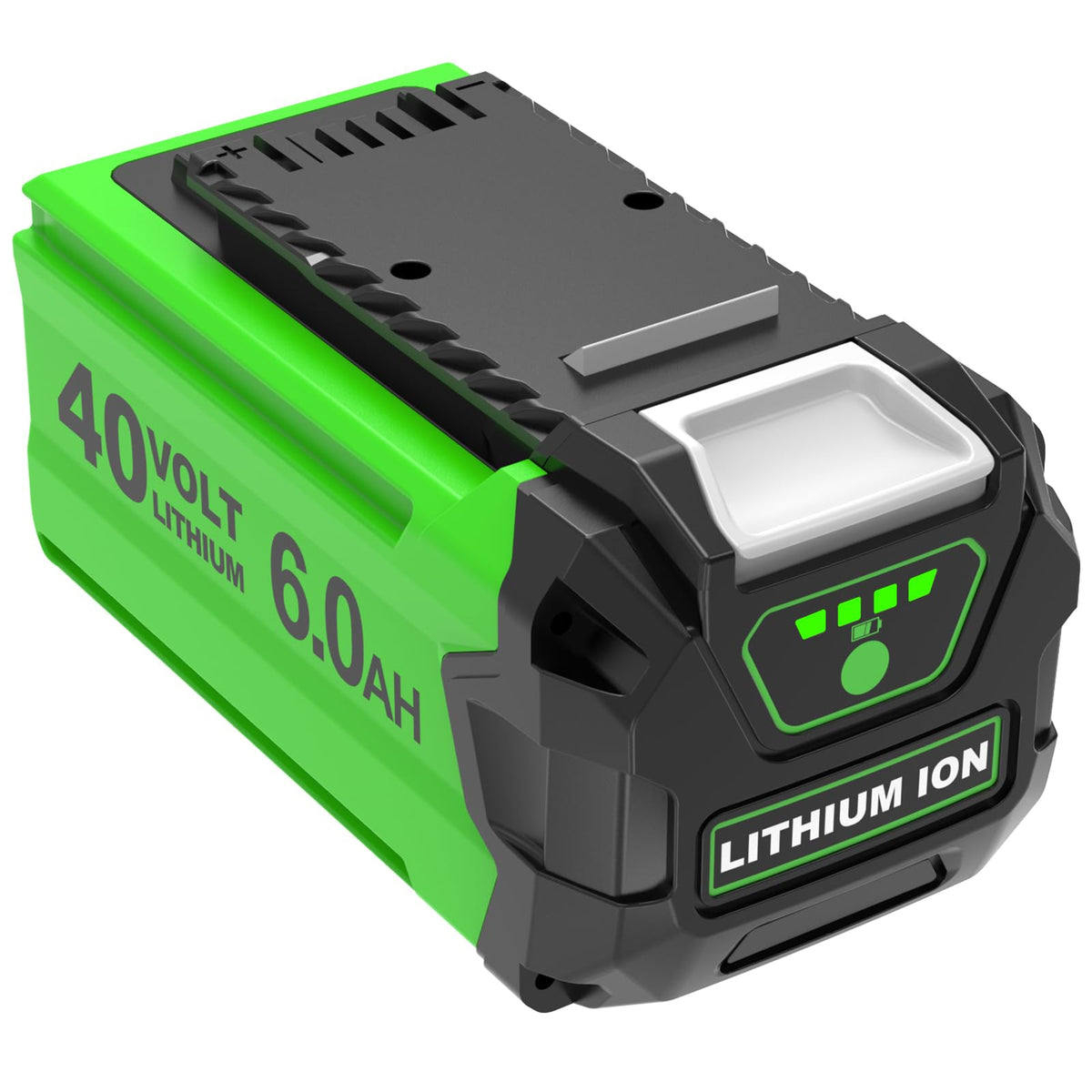 EnerMall Greenworks 40V 6.0Ah battery pack powering lawn care tasks