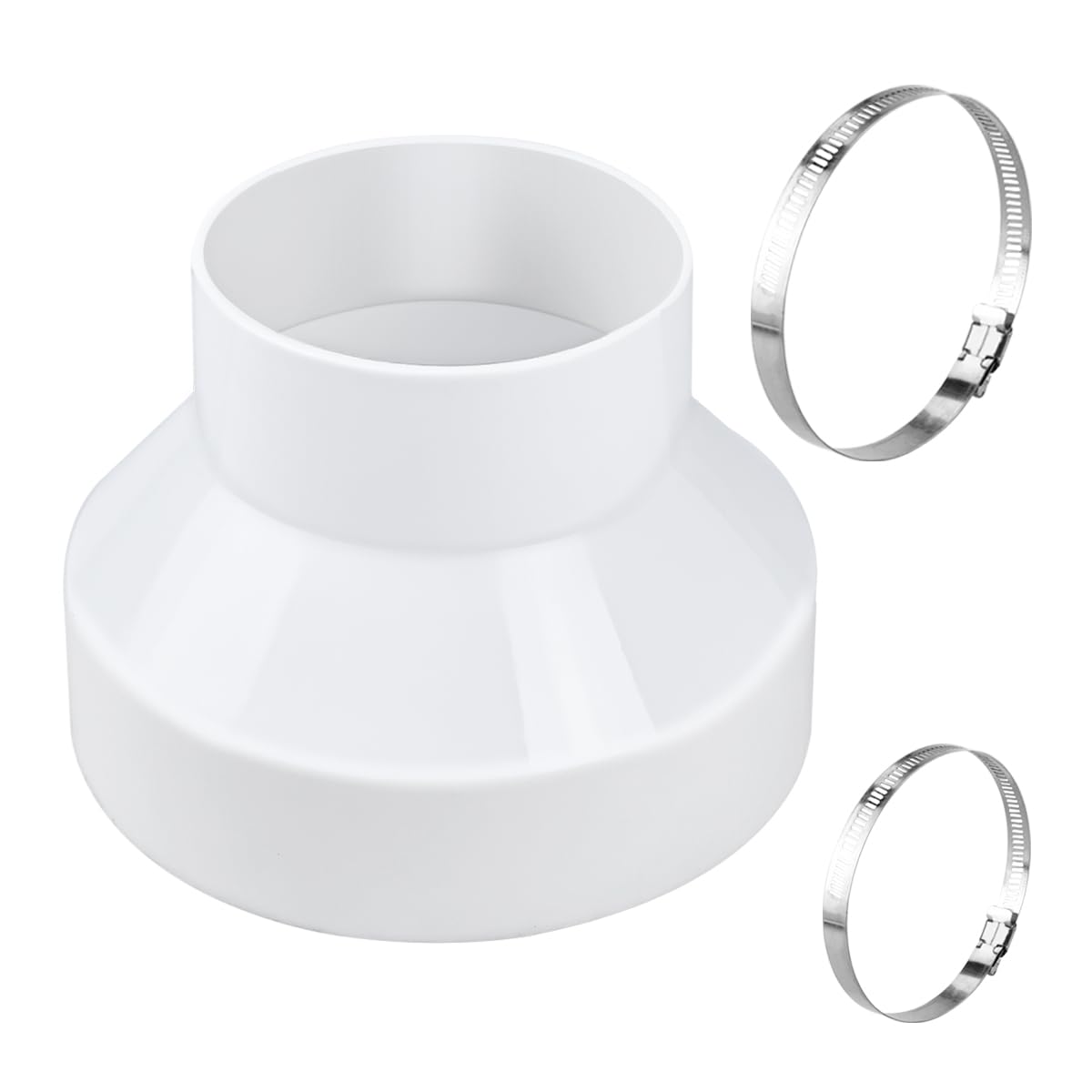Enenes duct reducer packaging shows 6 to 4 inch adapter for easy HVAC setup.