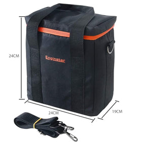 EnginStar carrying case with strap and handle for easy transport.