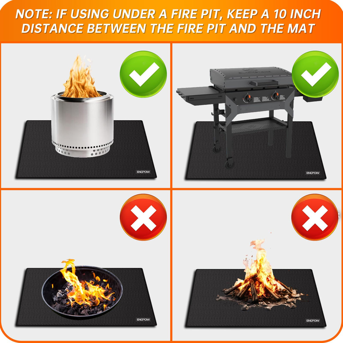 ENGPOW portable mat ideal for camping and tailgating.