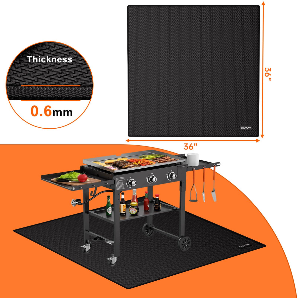 ENGPOW double-sided silicone coating resists heat, water, and oil.