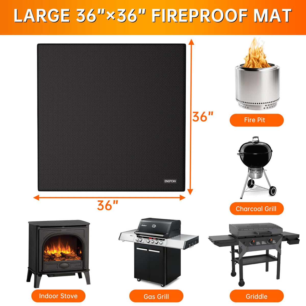 ENGPOW heat resistance up to 2000°F for embers and flare-ups.