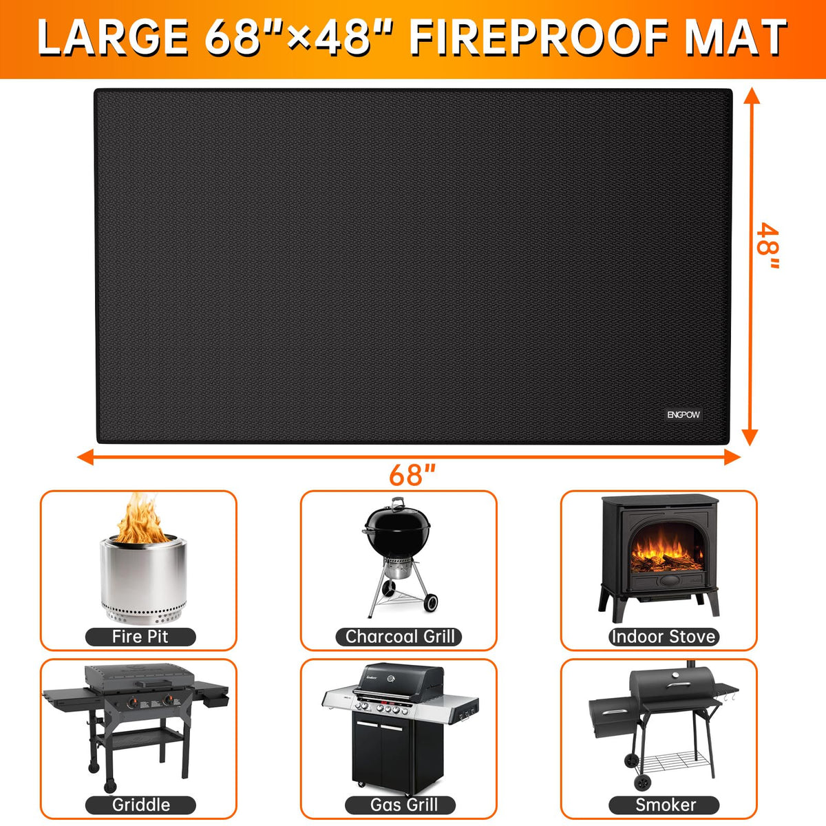 ENGPOW-universal-grill-compatibility fits charcoal, gas, pellet grills, and fire pits.
