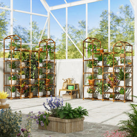 EnHomee corner plant display highlighting space-saving design.