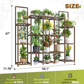 EnHomee carbonized eucalyptus wood plant shelf for durability and water resistance