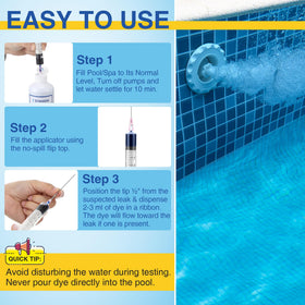 Enhon dye is chlorine and saltwater compatible for diverse pools.
