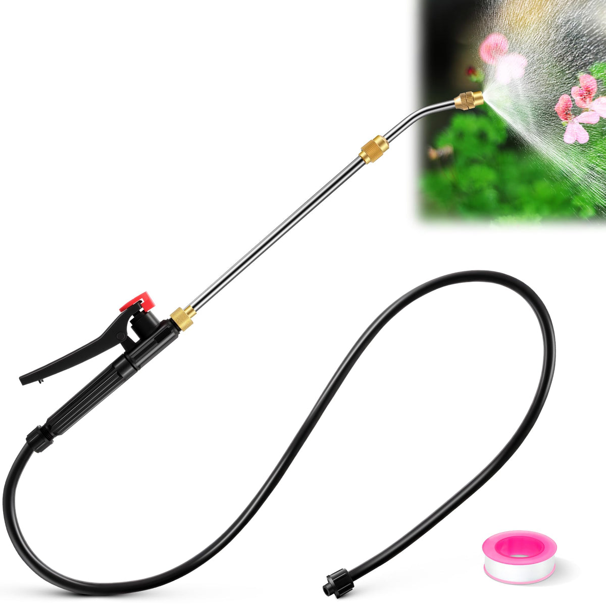 Enhon pump-action wand extended to 18.5 inches for precise targeting in tight spots.