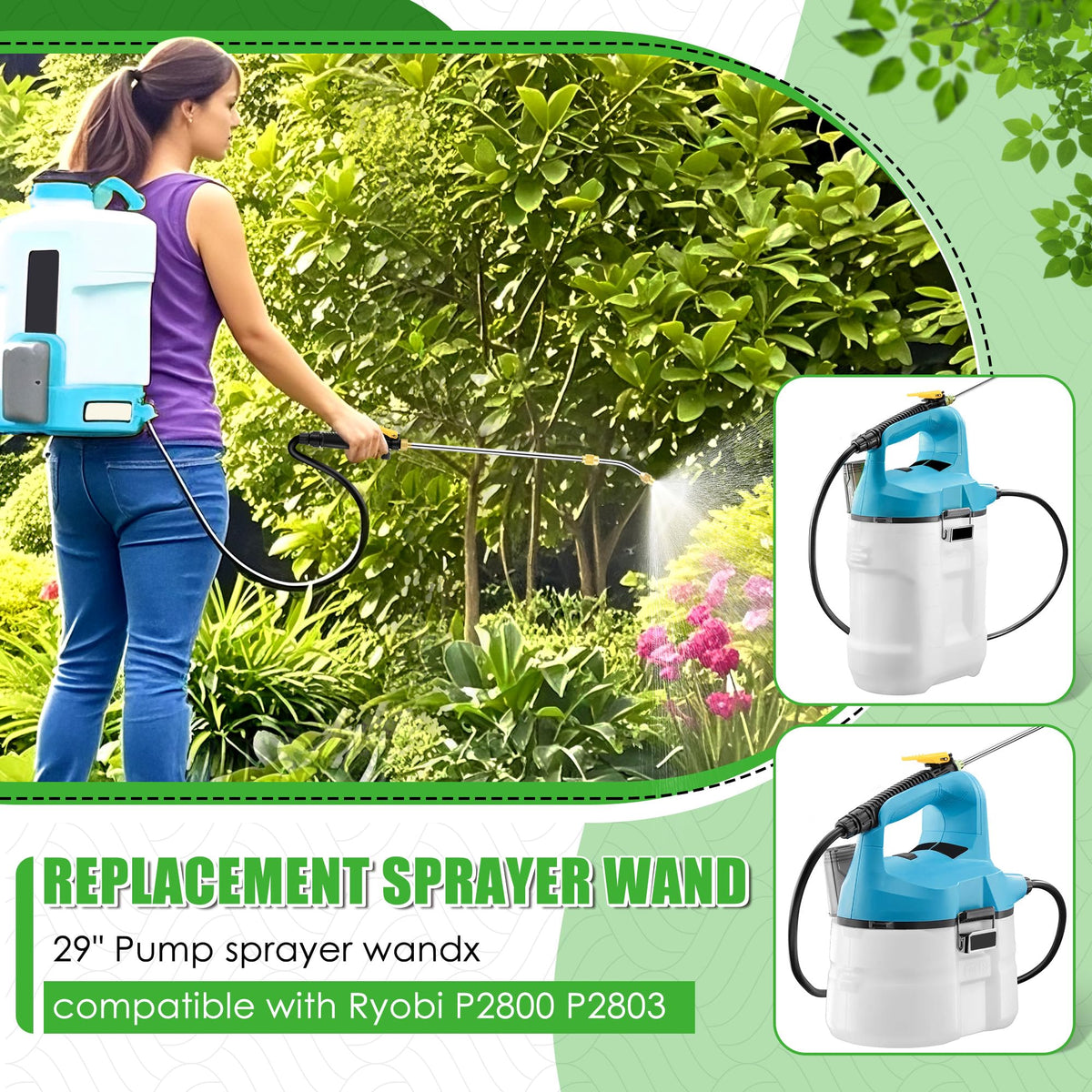 Enhon Ryobi-compatible wand with lock switch reduces fatigue