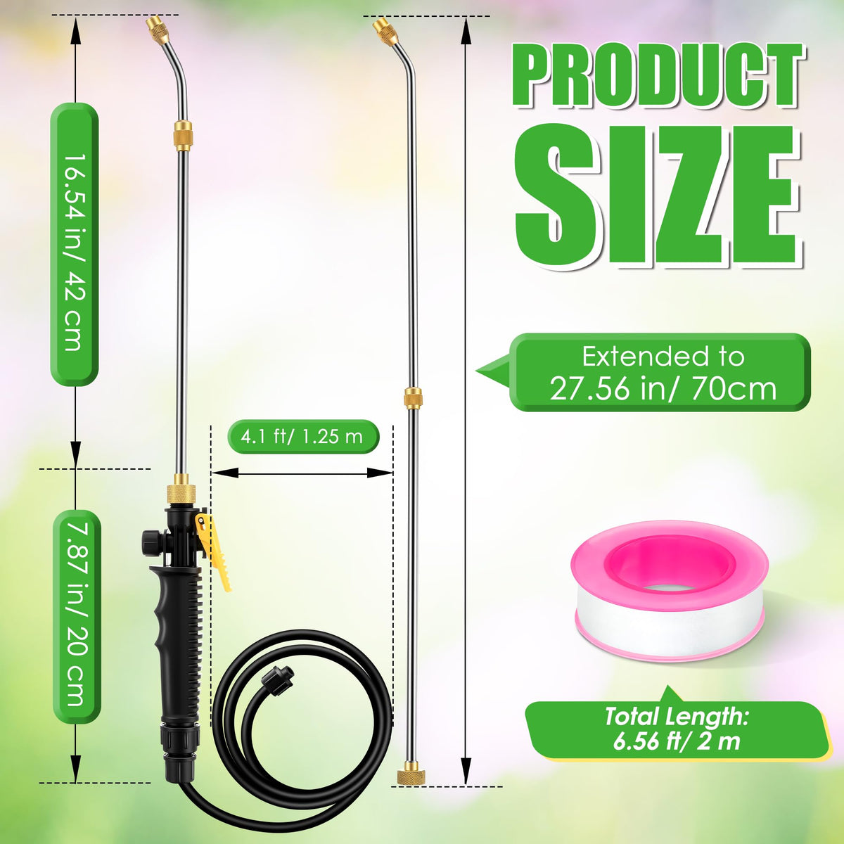 Enhon 4.1 ft PVC hose for flexible, durable spraying connections