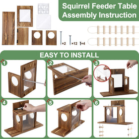 Enhon Wood Squirrel Feeder ladder access invites squirrels to climb and explore.