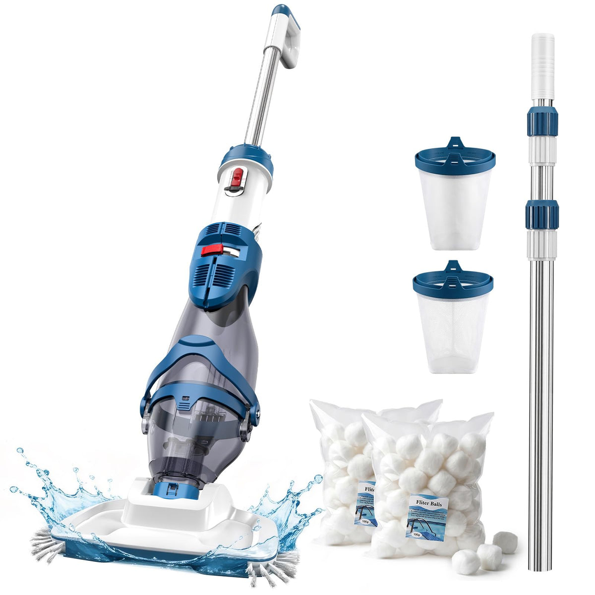 ENHULK PC20 cordless pool vacuum with beast-suction for quick debris pickup.