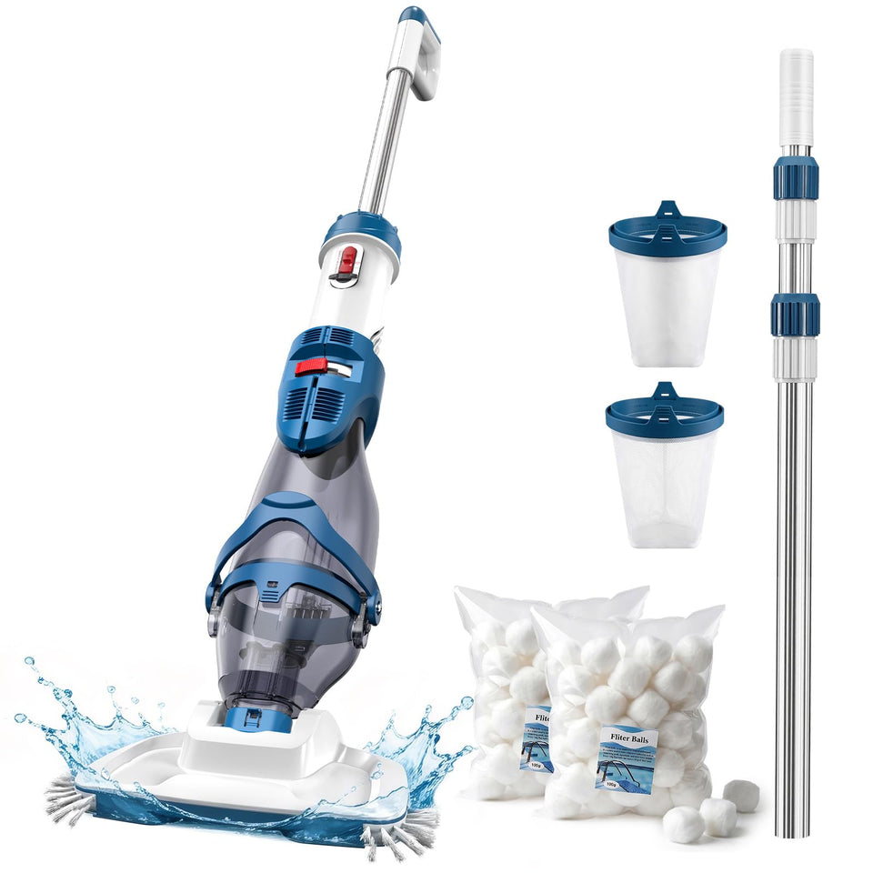 ENHULK PC20 cordless pool vacuum with beast-suction for quick debris pickup.