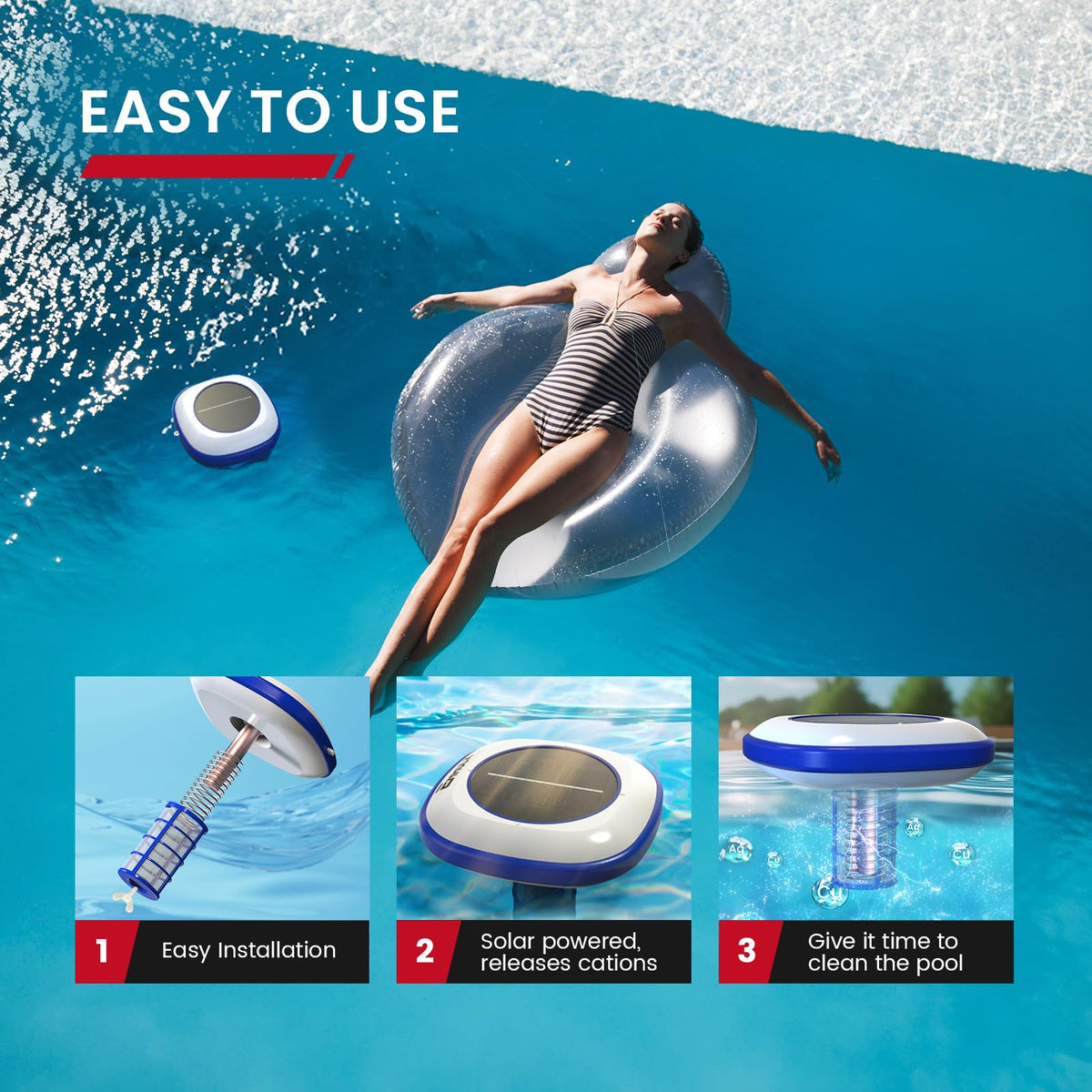 Enhulk Solar Pool Ionizer compatibility above-ground demonstrates versatile pool compatibility.