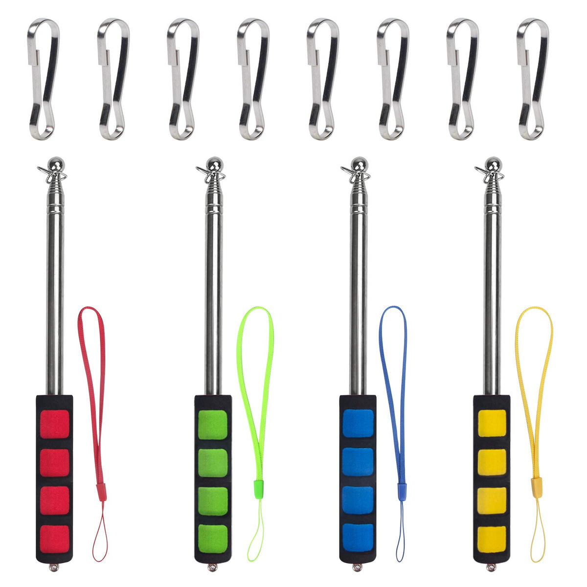 Enjoyist flagpoles extended to 63 inches for clear outdoor visibility.