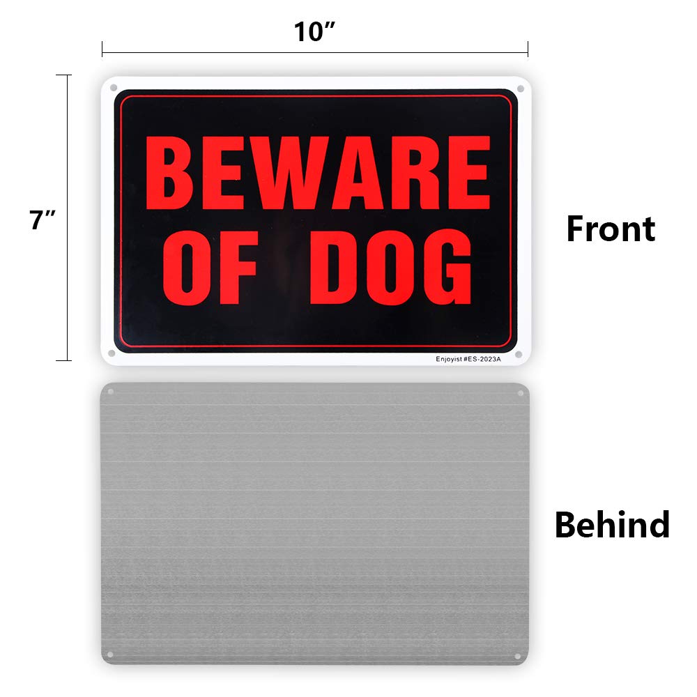 Enjoyist Beware of Dog sign pair pack; weatherproof and visible as a pair.