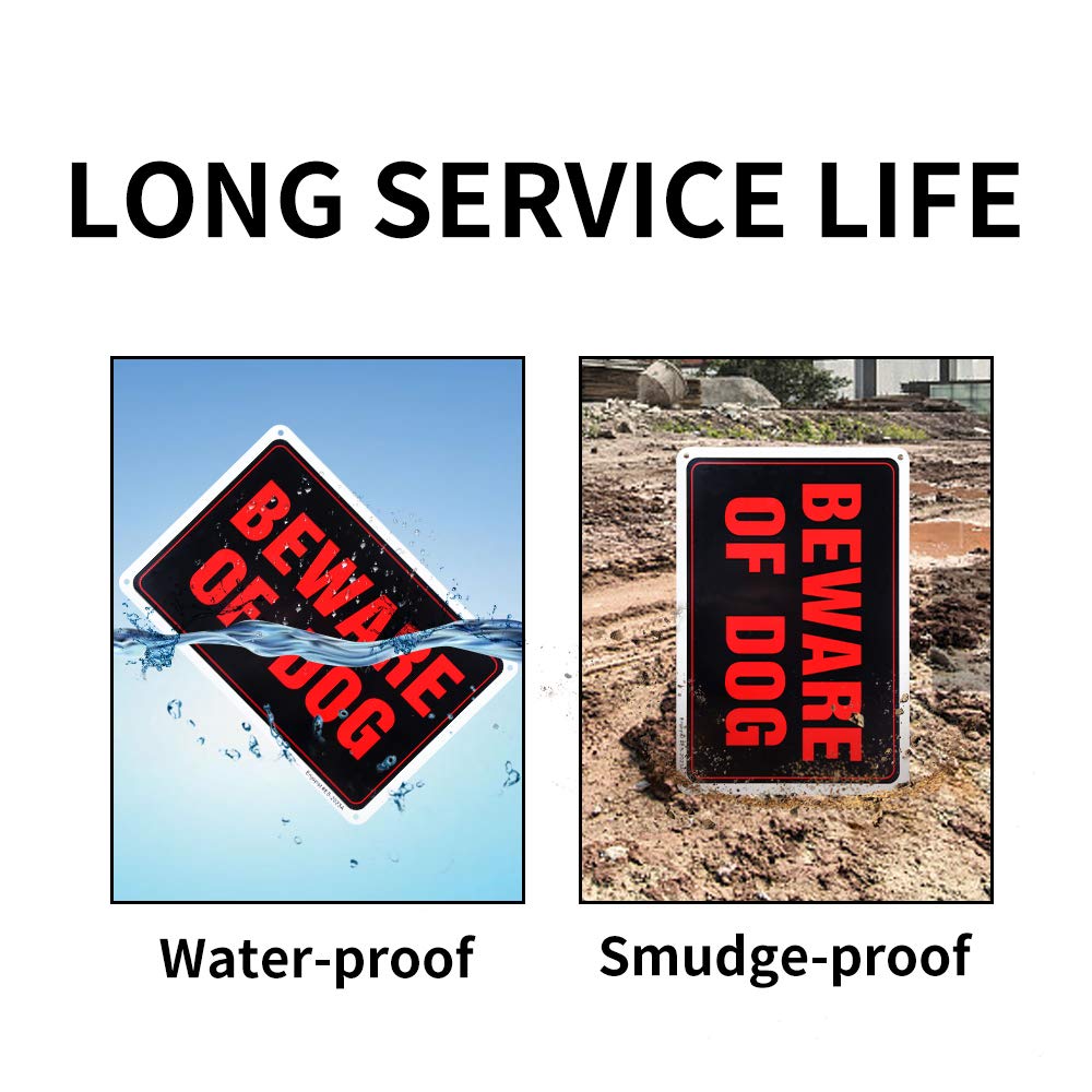 Enjoyist Beware of Dog sign rust-free aluminum thick 40mil for longevity.