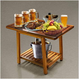 ENKEZI Acacia easy assembly makes setup quick for porch or poolside