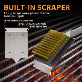 ENLOY front scraper helps remove stubborn residue with adjustable angle.