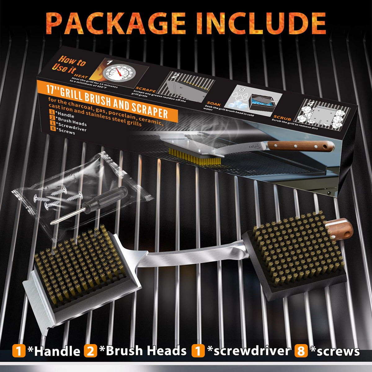ENLOY grill brush set ready for gifting or daily use.