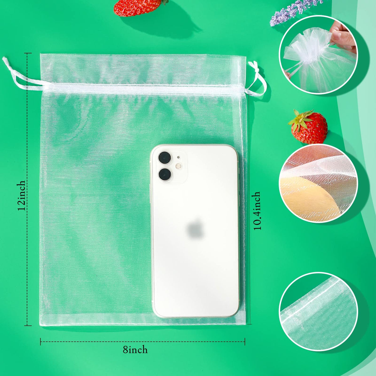 ENNIYU drawstring mesh bag with double-pull closure for quick coverage