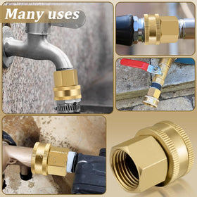 Enoch's Land 2-pack brass hose adapters with washers and Teflon tape.