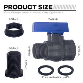 Enoch's Land 3/4 inch GHT valve close-up highlighting durable PVC construction.