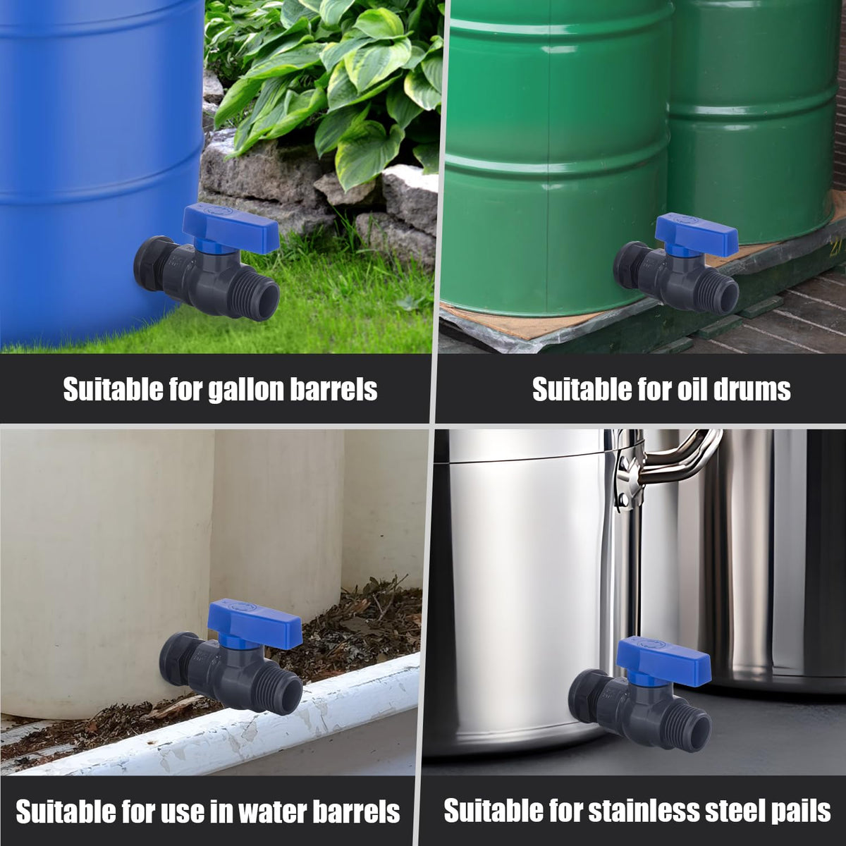 Enoch's Land rain barrel use scenario shows versatile, year-round water access.