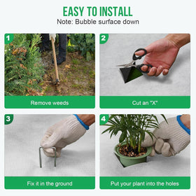 Rolled EnonGarden barrier fabric ready for easy installation along a driveway or garden bed