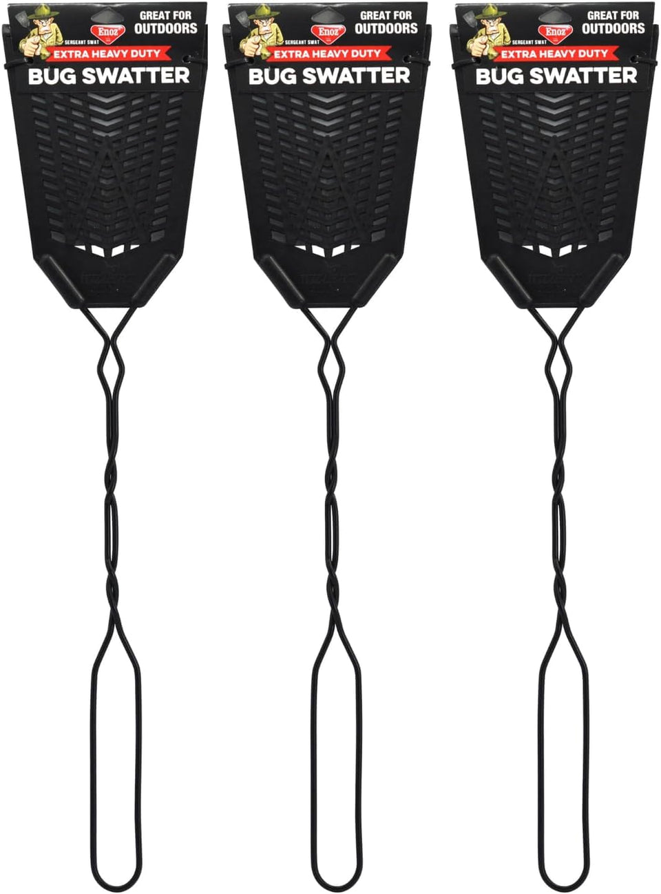 Enoz Sergeant Swat Bug Swatter 3-pack ready for durable insect control in homes.