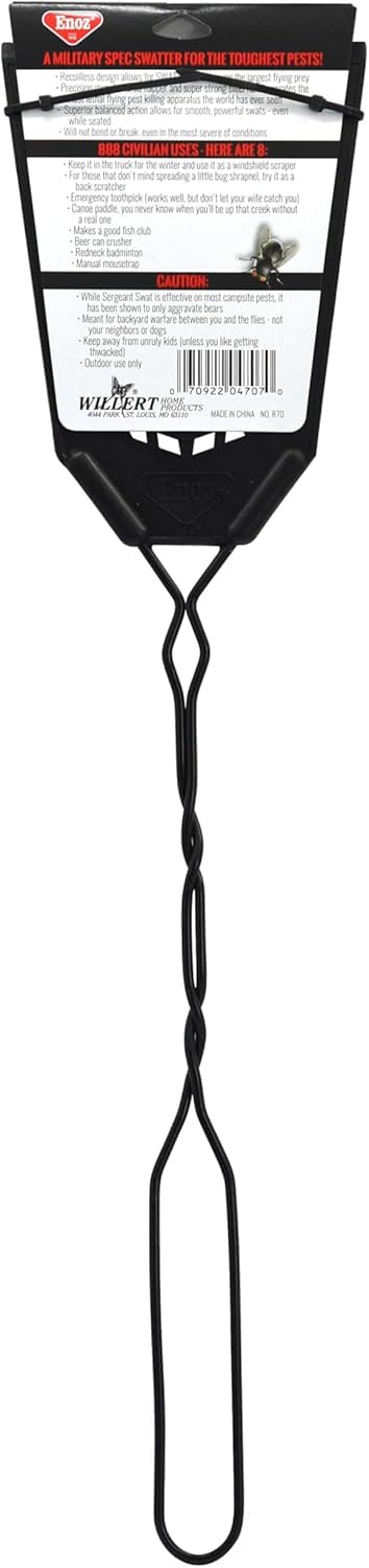 Enoz Sergeant Swat Bug Swatter in garage setting for multi-room use.