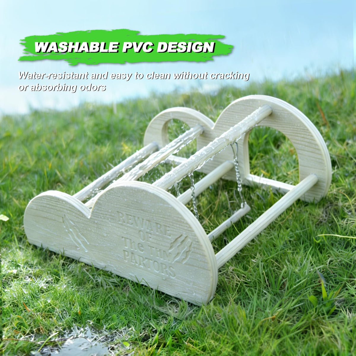 Enrichoice carved accent perch adds playful charm and personality to your coop.