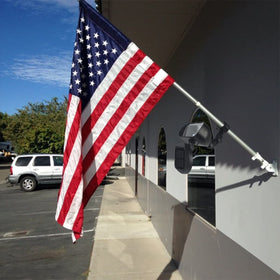 Enrybia flag pole light bracket system enables tool-free installation.
