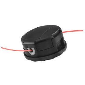 Envvanptaz SRM-225 trimmer head close-up highlighting quick line feed.