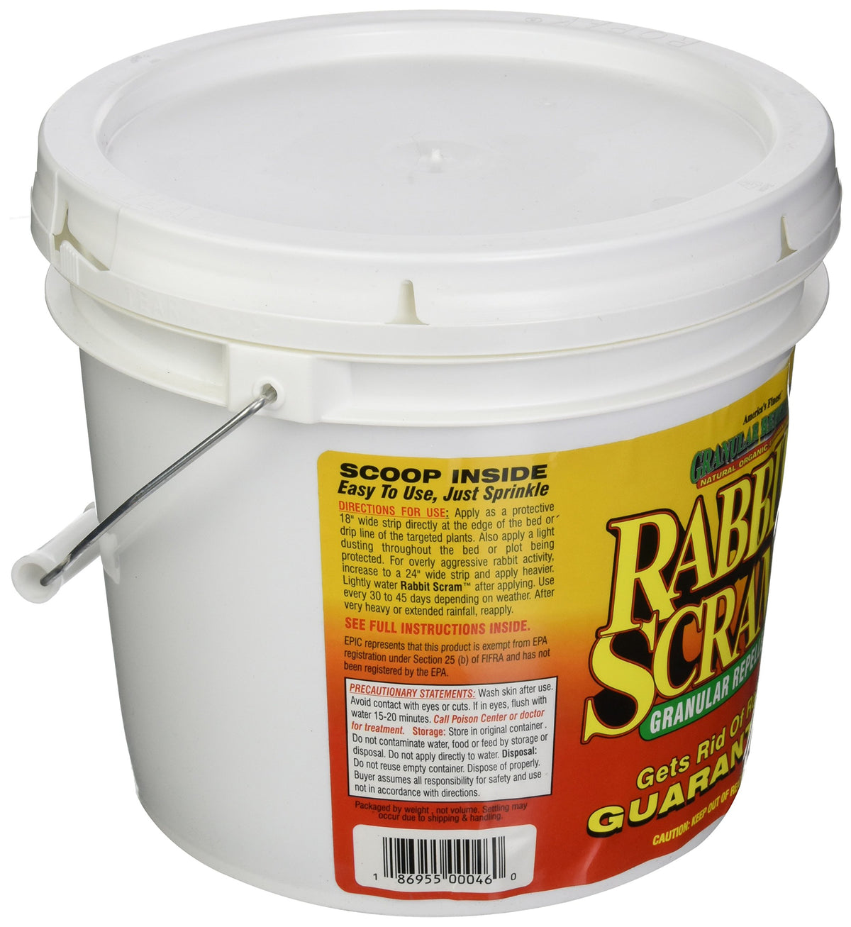 Enviro Pro Rabbit Scram granular sprinkle demonstrates easy garden protection without mixing.