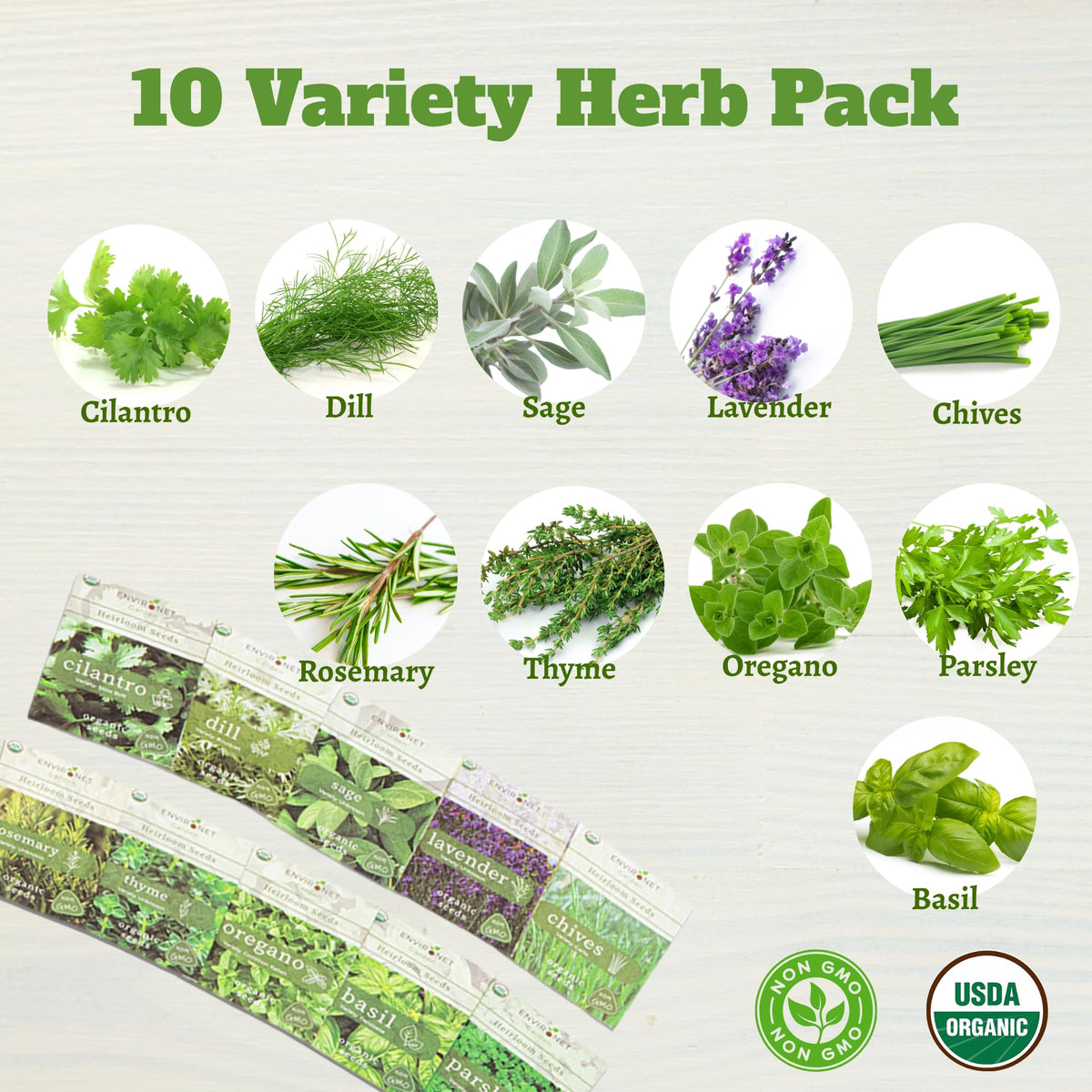 Environet nutrient-rich soil wafer supports robust indoor herb growth.