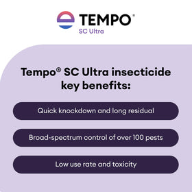 Envu Tempo SC Ultra spray action demonstrating rapid knockdown and residual control