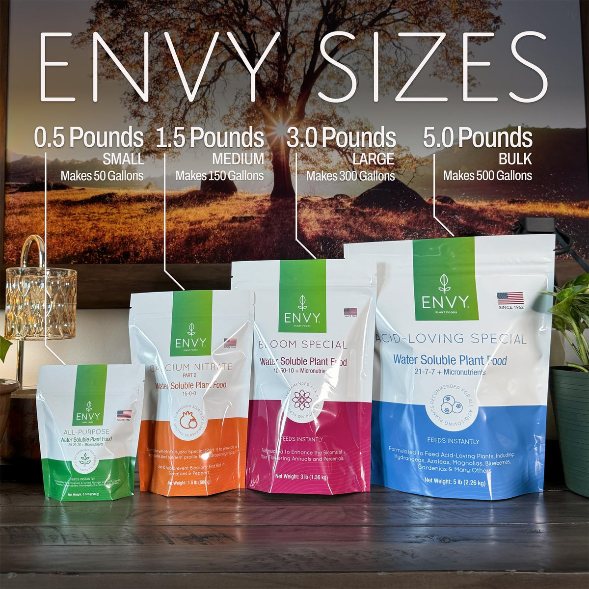 Measuring scoop included with ENVY resealable pouch for precise dosing.