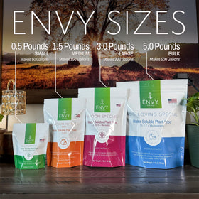 Measuring scoop included with ENVY resealable pouch for precise dosing.