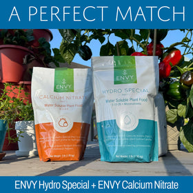 Clean, pure ENVY Calcium Nitrate illustration highlighting high solubility.
