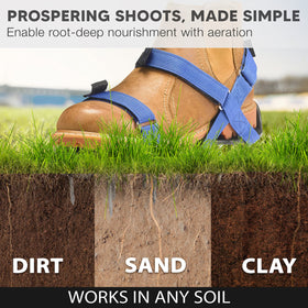 Envy Green 2.1-inch spike aerator shoes improve soil contact across your yard.
