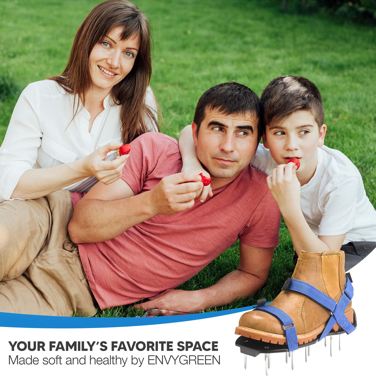 Envy Green durable aerator shoes stand up to regular yard use.