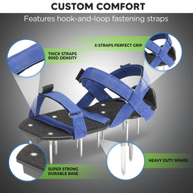 Envy Green one-size-fits-all aerator shoes offer versatile lawn care.