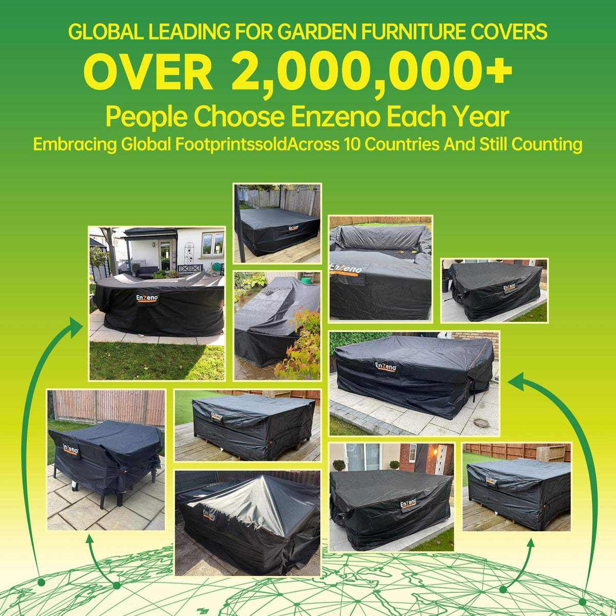Enzeno 90L x 65W x 28H cover keeps outdoor set ready for use.