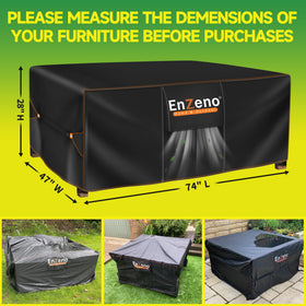 Enzeno outdoor dining table cover keeps surfaces dry during rain