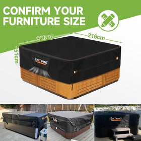 Enzeno size-fit guidance helps you choose the right cover for 84x84 to 7 ft tubs.