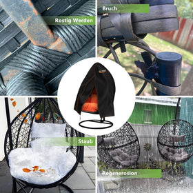 Enzeno patio egg chair cover bottom drawstring keeps it secure during gusts.