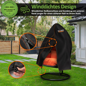Enzeno patio egg chair cover uses durable warp and weft weave for tear resistance.