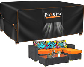 Enzeno patio furniture cover waterproof rectangular 90L x 65W x 28H protects furniture from rain and sun.